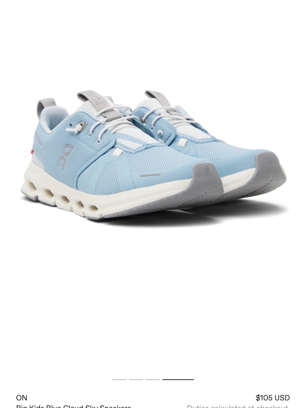 On Big Kids Blue Cloud Sky Sneakers - Picture 7 of 7